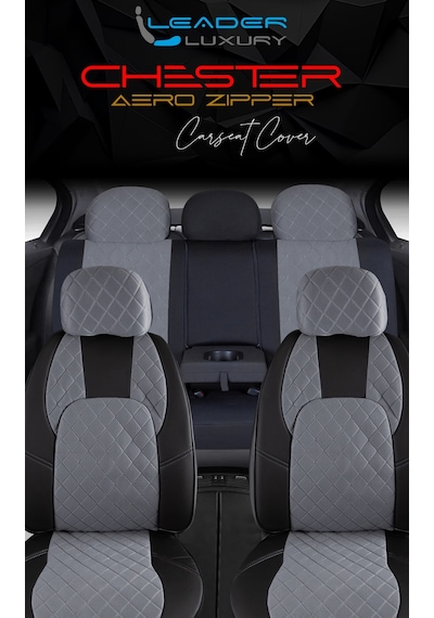 Fiat Linea Dynamic Uyumlu Lüx Yarı Deri Oto Koltuk Kılıfı Ön Arka Takım Chester Füme
