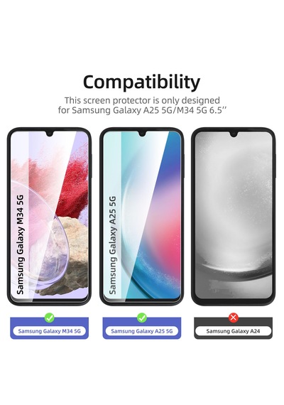 Samsung Galaxy Uyumlu M34 5g Cam Ekran Koruyucu 9h Ultra Koruma 3 Adet