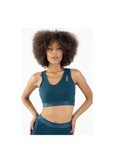 Maraton Active Slimfit Kadın Atlet Yaka Kolsuz Fitness Turkuaz Bra 21972-Turkuaz