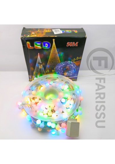 50 Metre Rgb Led Top Işık Metrede 5 Led Toplam 250 Led 8 Modlu Oda & Yılbaşı Aydınlatması Şeffaf