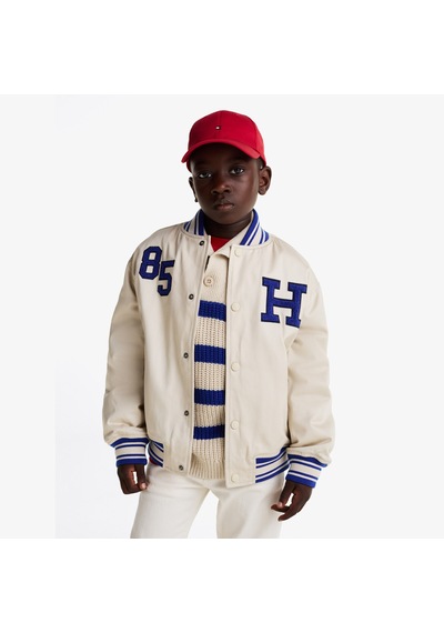 Tommy Hilfiger Twill Badge Varsity Çocuk Bej Ceket Kb0kb09367 Bej