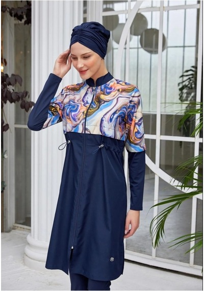 Maresiva 252401 Iva Lacivert Tam Boy Tesettür Mayo Lacivert