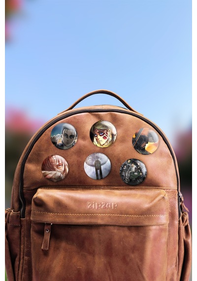 Attack On Titan Shingeki No Kyojin Çanta Süsü Rozet İğneli Buton Rozet Seti 6 Adet Çok Renkli