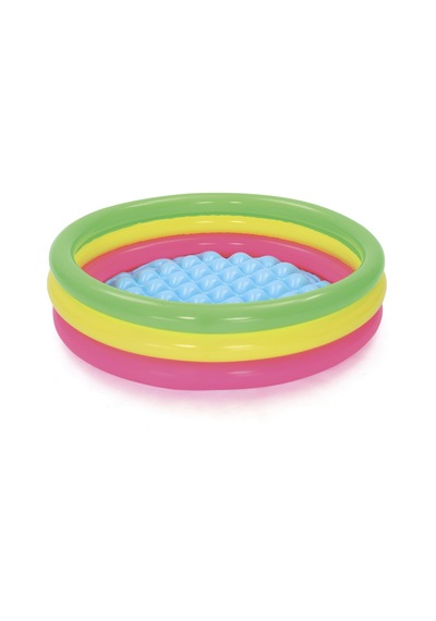 Bestway 51104. 3 Boğum Renkli. Şişme Zemin Çocuk Havuzu. 102x25cm Çok Renkli