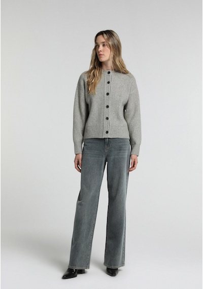 Colin's Colins Regular Fit Yuvarlak Yaka Düz Kadın Gri Hırka Cl1082165 Q1.v1 Mga Gri Melanj