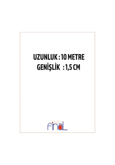 Final Düğme 1,5 Cm X 10 Metre Beyaz Geniş Yassı Lastik Bel, Paça, Don Ve Elastik Bant İçin