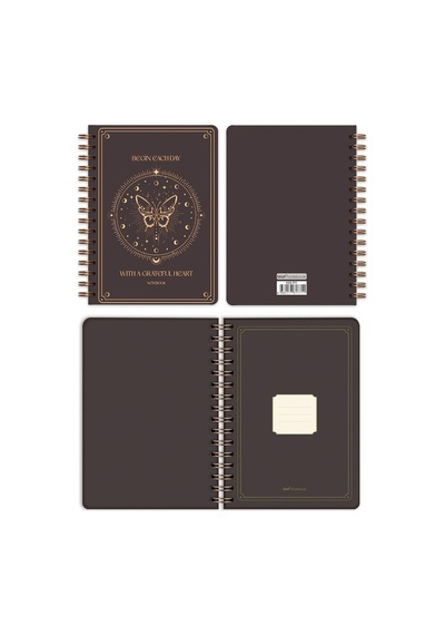Bullet Journal Edition A5 15x21 Cm Spiralli Noktalı Tarihsiz Not Defteri Kelebek Genel