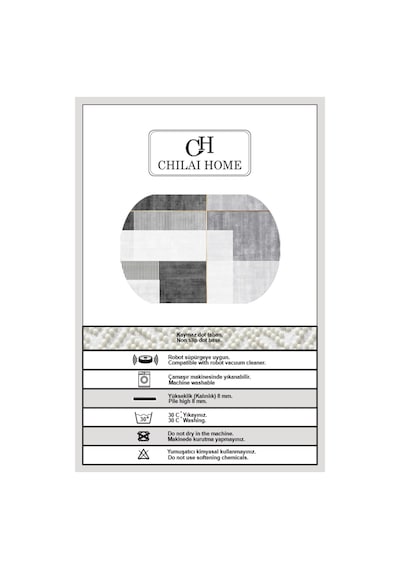 Chilai Home Pendor Grey Çap Dekoratif Halı Djt Gri