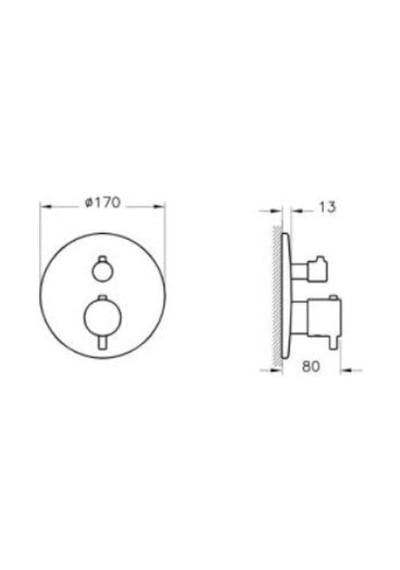 Vitra Origin A4267129 Termostatik Ankastre Banyo Bataryası, Soft Bakır Diğer