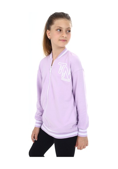 Toontoy Kız Çocuk Baskılı Hırka Lila