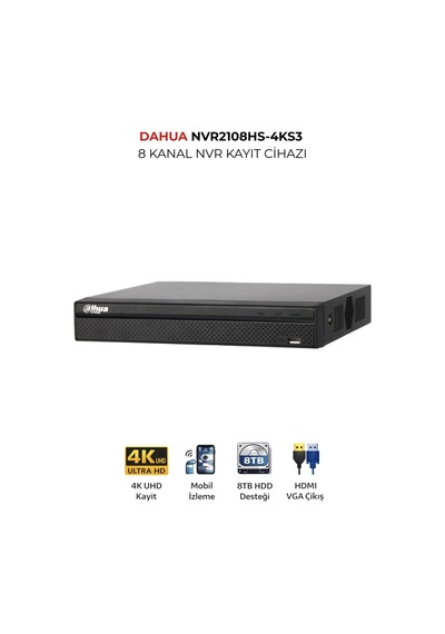Nvr2108hs-4ks3 8 Kanal Akıllı Nvr Kayıt Cihazı