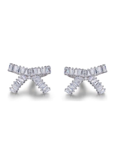 Monemel Swarovski Taşlı Küpe E0332 Gümüş - Rodyum