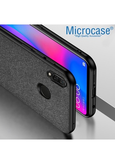 Huawei P Smart 2019 Fabrik Serisi Kumas & Deri Desen Kilif 392102864