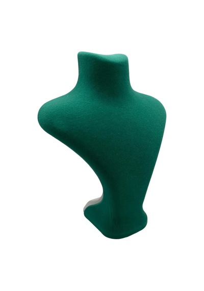 Yerli Üretim Londra Model Süet Kumaş Yeşil Renk 22/18 Cm Kolye Sergileme Mankeni Çok Renkli