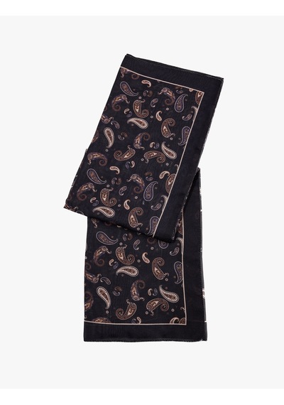 Koton Şal Desenli Kare Saten Fular Bandana Kahverengi 7wak50232aa Kahve
