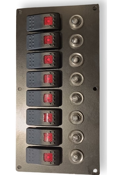 Erol Marin 8'lı Swıtch Panel Otomatik Sigortalı Ve Işıklı 120mm X 240mm