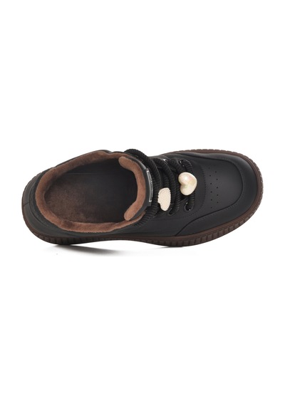 Siyah İçi Polarlı Soğuğa Dayanıklı Kadın Sneaker 25k419-1 Z Siyah