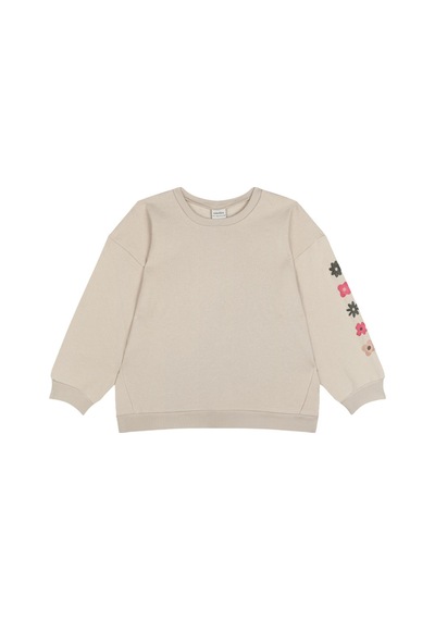 Antebies Çiçek Sweatshirt Pantolon Set Krem
