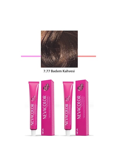 2 Li Set Premium 7.77 Badem Kahvesi - Kalıcı Saç Boyası 2 X 50 G Tüp