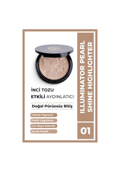 Cocosh She Pearl Shine Aydınlatıcı Highlighter 01 Altın Bronze, Inci Tozu, Yüksek Pigmentasyon, Yumuşak Doku - 01altınbronz Diğer