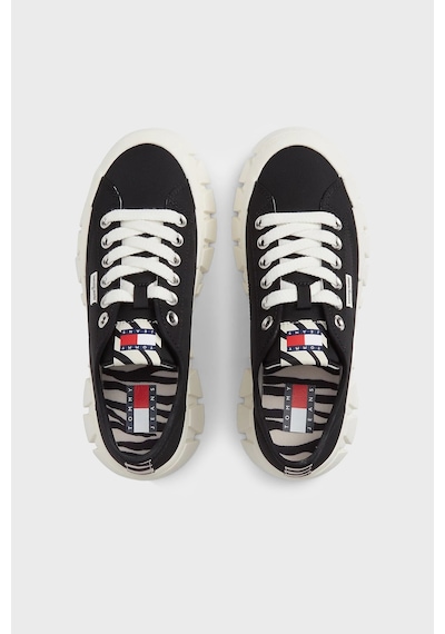Tommy Jeans Zebra Desenli Platform Sneaker Ayakkabı Kadın Ayakkabı En0en03070 Bds Siyah