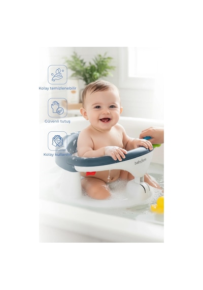 Babyjem Yandan Açılır Banyo ve Mama Oturağı İndigo Mavi