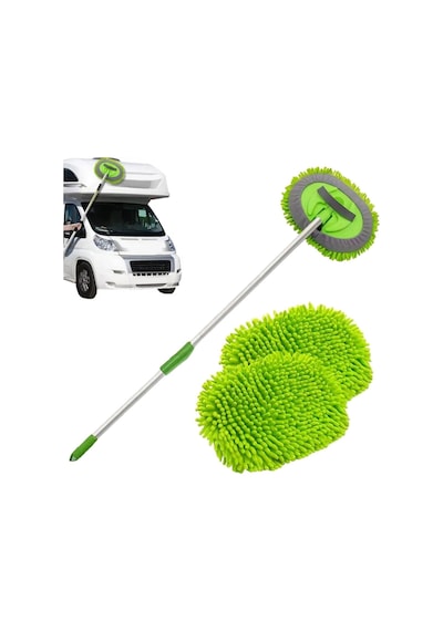 Yedek Mikrofiber Bezli Oto Yıkama Mop Seti 4741 Açık Gri
