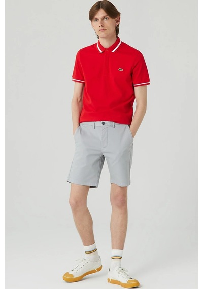 Lacoste Men's Slim Fit Bermuda Shorts Erkek Dar Kesim Pamuklu Bermuda Şort Kahverengi Gri