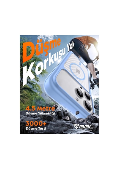 İphone 14 Pro Uyumlu Magsafe Manyetik Kılıf Kamera Korumalı, Çizgili Dokulu, Darbelere Ve Çizilmelere Karşı Dayanıklı, Şık Tasarım Telefon Kılıfı Mavi