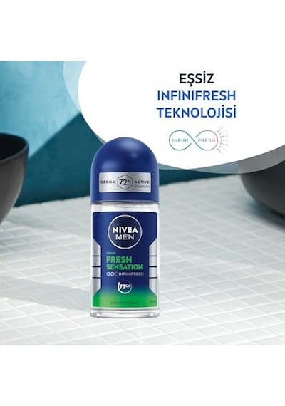 Men Fresh Sensation Roll On Deodorant 50 Ml,72 Saat Anti-perspirant Koruma