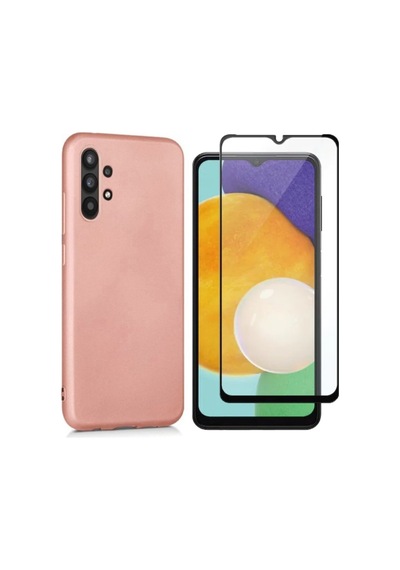 Samsung Galaxy Uyumlu A13 4g Esnek Soft Tasarım Dayanıklı Kılıf Ve Tam Kaplayan Ekran Koruyucu Col177332-rose