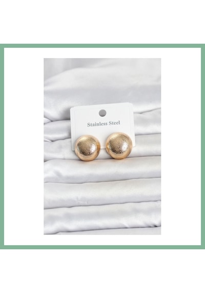 Bşkvirgo 316l Çelik Gold Renk Top Model Kadın Küpe Bsk2026