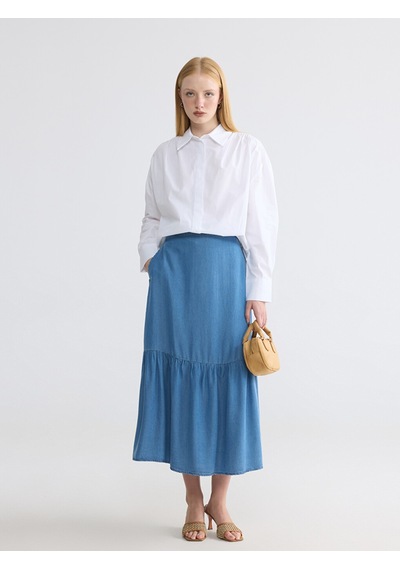 Lcw Modest Beyaz Regular Fit Kadın Gömlek