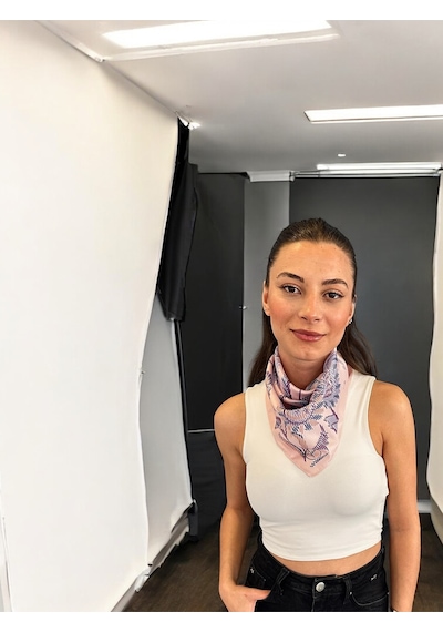 Çiçek Çizim Desen Bandana/fular Çok Renkli