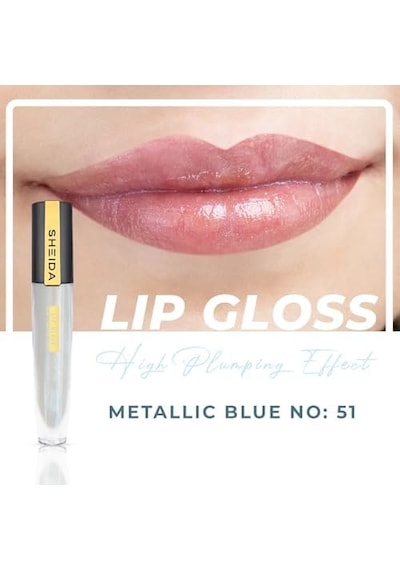 Lipglos No:51 Metalik Blue Açık Ceviz