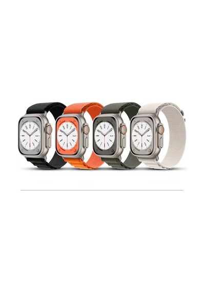 Watch Ultra 49mm Uyumlu Krd-74 Hasır Rhn Kordon Koyu Mor