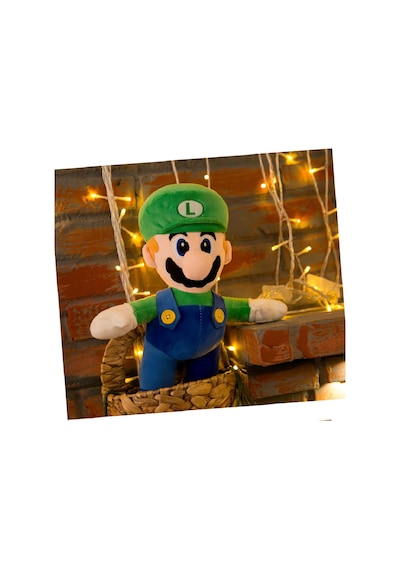 İthal Kadifemsi Kumaş Süper Mario Luigi Peluş Oyuncak 27 Cm Uyku Oyun Arkadaşı Orta Boy Yeşil Çok Renkli