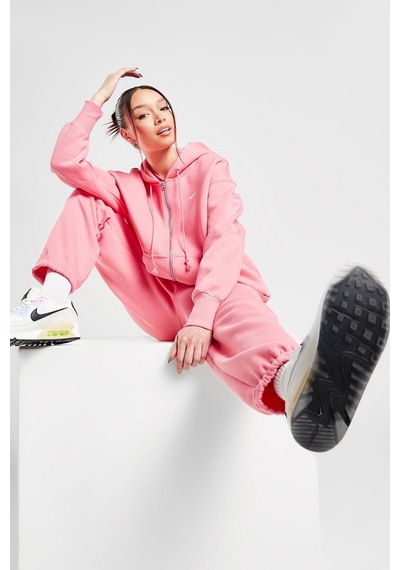 Nike Sportswear Phoenix Fleece Oversized Hoodie Full Zip Bol Kesim Kapüşonlu Kadın Sweatshirt Pembe Pembe