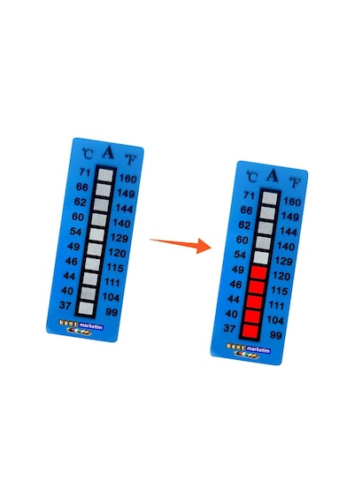 Sıcaklık - Isı Ölçüm Etiketi 270 F - 360 F / 132 C - 182 C 10 Adet Evimdeyokyok