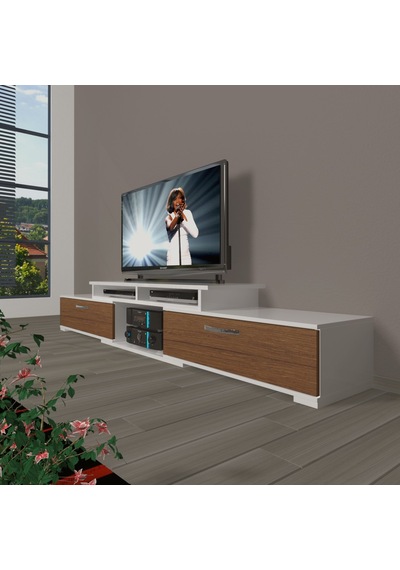 Decoraktiv Flex 130 Slm Tv Ünitesi Tv Sehpası Beyaz - Ceviz