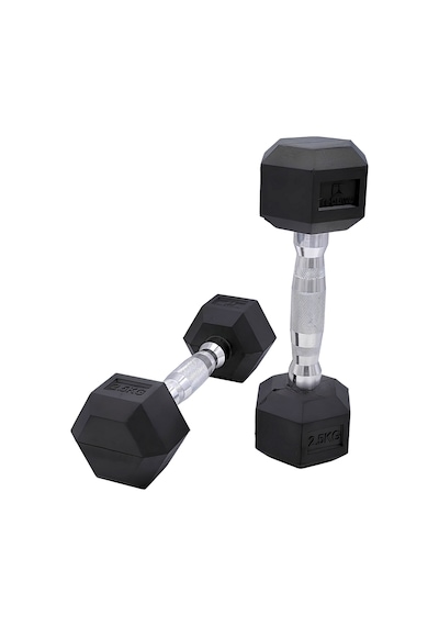 Rebuwo 2.5 KG 1 Adet Hex Dambıl Kauçuk Altıgen Dambıl Hex Dumbbell