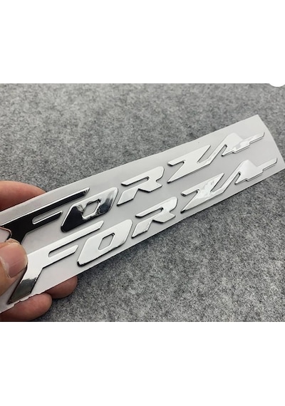 Forza 250-300 Amblem Logo 3d Sticker Yazı 2 Adet Set Gümüş Gri Renk Gümüş