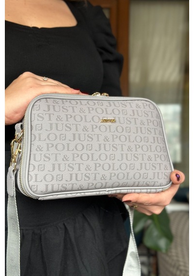 Just Polo Gri Premium Lüsk Premium Çapraz Askılı Askılı Çantası