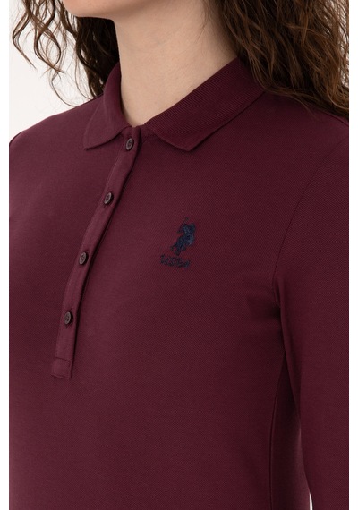 U.S. Polo Assn. Kadın Bordo Basic Polo Yaka Sweatshirt 50317627-VR177