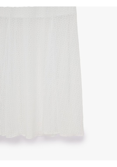Koton Normal Bel Slim Fit Midi Dantel Etek Beyaz 6sak10067pk