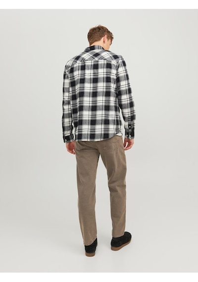 Jack & Jones Jack&jones Rahat Kesim Beyaz-siyah Erkek Gömlek 12227596 001