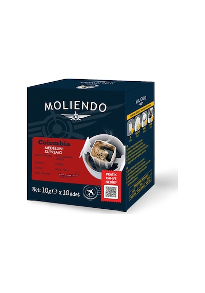 Moliendo Colombia Medellin Supremo Pratik Filtre Kahve 10 x 10 G