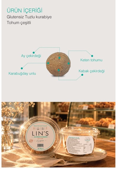 Lin's Glutensiz Tuzlu Kurabiye Tohum Çeşnili 80 Gr