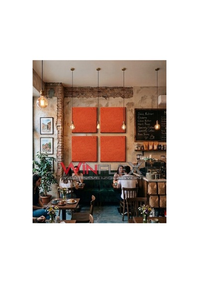 60x60cm - Akustik Kumaş Kaplı Panel Kiremit