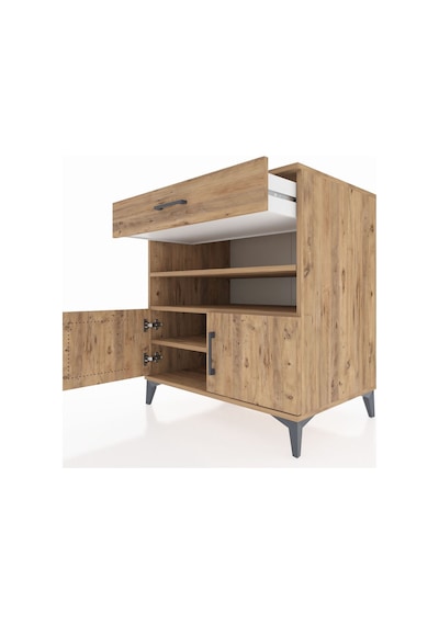 Kronos Şifonyer 3 Raflı Tek Çekmeceli 2 Kapaklı 88x59x96 Çam-çam Atlas Çam
